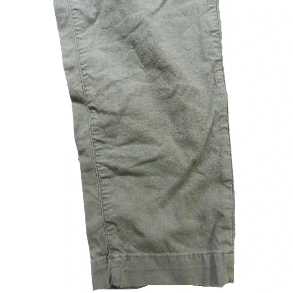 American Eagle Flex Linen Blend Pants Men S Green Drawstring Casual Straight Leg